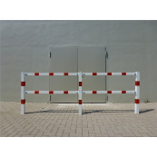 Protective railing | Steel tube 70 x 70 mm | Fixed postfor casting in concrete | Corner post for top and quarter-bent bar | hot-dip galvanized